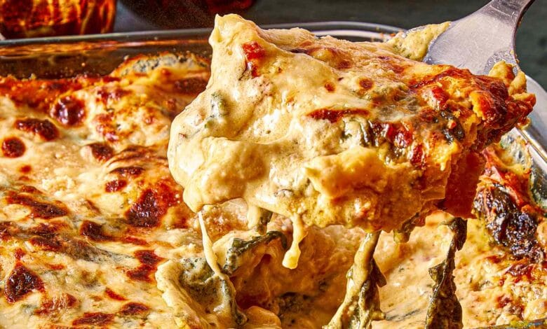 A bubbly, cheese, and sage lasagna with a hint of autumn in northern Italy. 1