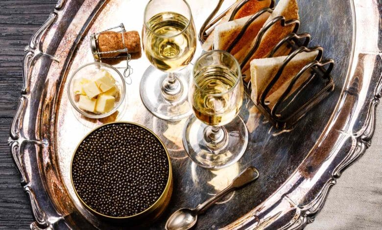 Breakfast champagne and caviar example 1