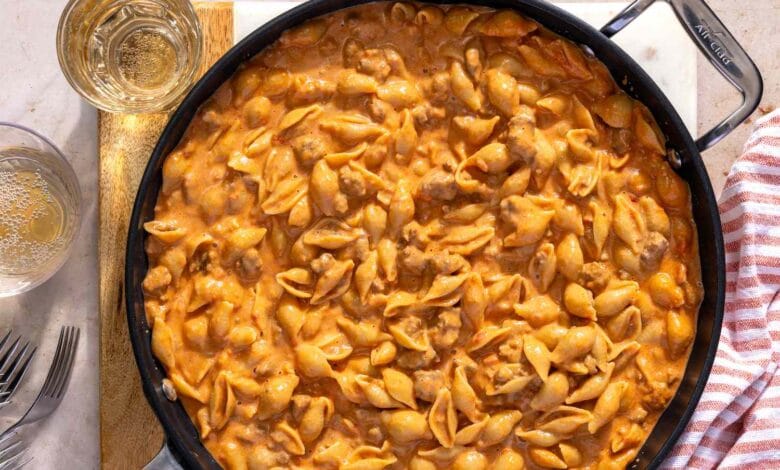 The 3-tiered hamburger skillet with lots of cheese is super nostalgic. 1